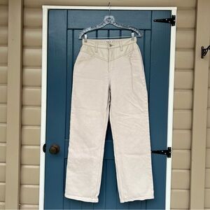 Abercrombie & Fitch The 90's Straight faux leather waist denim High Rise Size 28